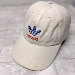 Adidas white Adjustable Fit Hat embroidered USA logo with star print OS